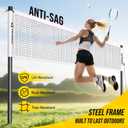Badminton Set for Backyard, Outdoor Badminton Net with Anti-Sag Design, 4 Professional Badminton Rackets, 4 Shuttlecocks and Carry Bag for Lawn or Beach