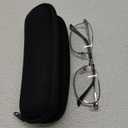 Computer Blue Light Blocking Glasses For Men And Women Computer Gaming Glasses Metal Half Frame Clear Lens (Grey Frame Glasses + Grey Eyeglass Case) Different Case