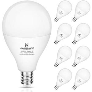 hansang E12 LED Ceiling Fan Light Bulbs 60 watt Equivalent, E12 Candelabra Base led Bulbs Warm White 2700K,A15 Small Base LED Light Bulbs for Ceiling Fan,600LM,Non-Dimmable, 8 Pack