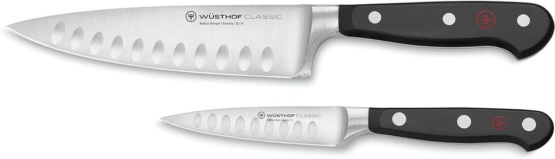 Wsthof Classic Hollow Edge 2-Piece Chef's Knife Set, Black, 6-inch and 3.5-inch