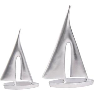 Modern Sculptures Home Decor, Silver Sailboat Decor Ornament, Boat Decorations Statue Decor, Art Sculptures and Statues, Sailboat Gifts Home Office Bathroom Shelf Decor Nautical Decor (2 Pack)