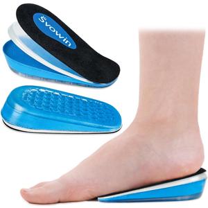 Svowin 3 Layers Adjustable Height Increase Insoles, Heel Lift Inserts for Leg Length Discrepancies and Achilles Tendonitis, Heel Cushion Cups for Heel Pain, Heel Spur, Men and Women (Small)