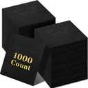 Fulmoon 1000 Pack Cocktail Beverage Napkins Bulk - 2 Ply 9.5''x9.5''Disposable Paper Napkins, Elegant for Wedding Bar Party Birthday Dinner Lunch Holiday Restaurant Event(Black,1000 Count)