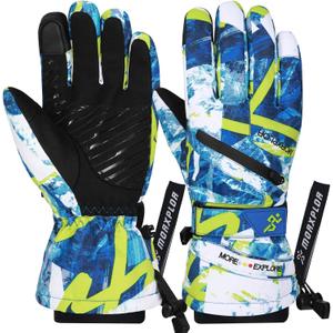 MORXPLOR Winter Ski Snow Gloves Men Women,Windproof Touchscreen Snowboard 3M Thinsulate Insulated Warm Winter Snowmobile Gloves