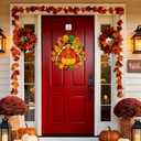 3 x 3D Thanksgiving Turkey Door Decoration, Maple Leaf Turkey Door Decor, Autumn Thanksgiving Themed Party Supplies 12.3 11.5 in