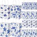 Kolldenn 24 Pcs Ocean Theme Paper Gift Bags with Handles, Under the Sea Party Favor Bags Bulk, Sea Animal Goodie Treat Storage for Summer Beach Birthday Party Supplies, 8.27 x 5.91 x 3.15 Inch, 1 Count