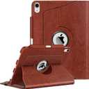 Fintie Rotating Case for iPad (A16) 11th Generation 11 Inch (2025), iPad 10th Generation 10.9 Inch (2022) - [Built-in Pencil Holder] 360 Degree Rotating Protective Stand Cover, Brown