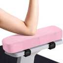 Smiry Ergonomic Office Chair Armrest Pads, Memory Foam Arm Rest Covers, Non-Slip Armrest Cushion with Adjustable Buckles and Straps, Elbow Relief for Desk, Gaming & Wheelchair (Pink, Set of 2)
