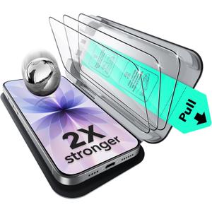 ESR 3 Pack of iPhone 17/iPhone 16 Pro Screen Protector, Military-Grade Shatterproof, 9H Hardness, Full Coverage Tempered Glass with Ultra Fit Tray