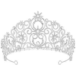 Glinda Silver Crown for Women, Princess Crystal Tiara Bubble Crown for Birthday Prom, Halloween Costume Accessories, Wedding