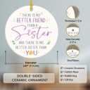 5 x Sister Ornament 2025, Appreciation Gifts for Sisters Bestie Sibling Soulsister, Thoughtful Sister Gifts from Sis Brother, Sisterhood Birthday Decor, Ceramic Ornaments for Christmas Tree