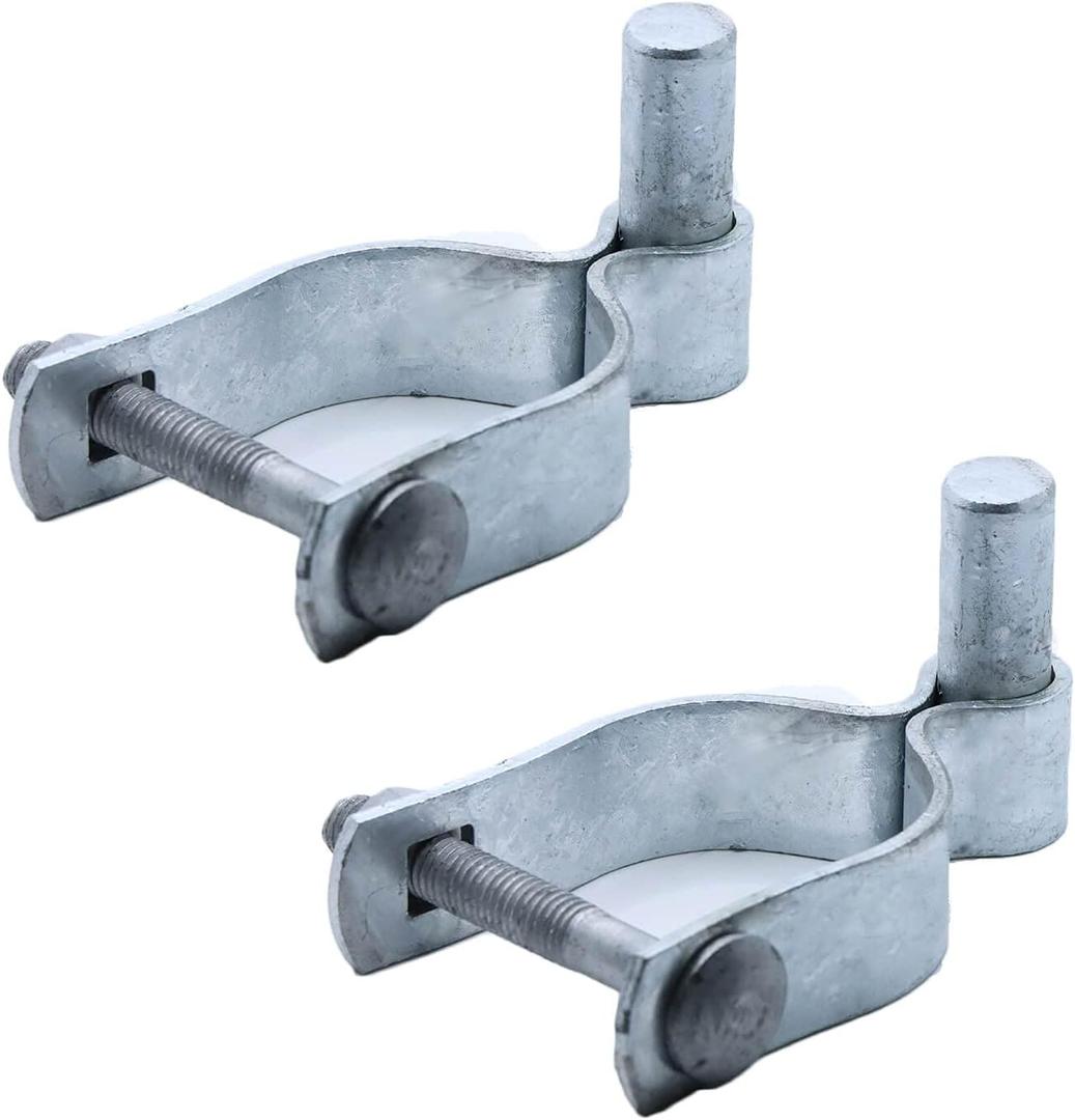 2-3/8" Chain Link Fence Gate Post Hinge - Use for 2-3/8 in. Outside Diameter [2 3/8" OD] Post/Pipe - Galvanized Chain Link Post Gate Hinge - Nut/Bolt Included for Hinge