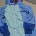 Stitch Cosplay Costumes Cartoon Sleepsuit Teens Lounge Wear Unisex Adult Onesie Pajamas (3X-Large, Blue)