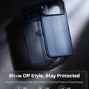 TORRAS for iPhone 17 Pro Case, Beyond Military-Grade Protection, Camera Control Button, DIY Buttons, Translucent Matte Slim Thin Shockproof Hard Back Anti-Scratch case for iPhone 17 Pro, Deep Blue