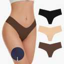 OVRUNS Camel Toe Underwear for Women Low Waist Camel Toe Thong Seamless Workout Cameltoe Proof Concealer Panties 3 Pack, Size M