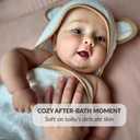 Premium Hooded Baby Towel - Super Soft & Absorbent, 100% Rayon from Bamboo, 35x35 in, Perfect for Newborn, Baby, Toddler, Infant, Bath