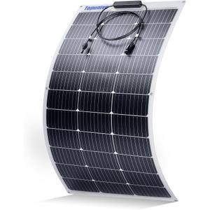 100W 12V Flexible Solar Panel 9BB Monocrystalline Cell 12 Volt Semi-Flexible for Marine RV Trailer Boat Cabin Van Car Uneven Surfaces 12V Battery Charge