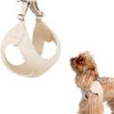 Ultra Comfortable Dog Harness Adjustable Soft Dog Vest, Alloy Buckle Closure Lightweight Stretchy Puppy Harness Step in for Small Sized Dogs Walking Training (Linen, 2XS)