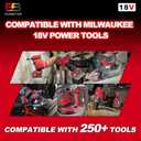 2pack 6.0Ah 18v Battery Replacement for Milwaukee m18 Battery 48-11-1850 48-11-1860, Compatible with Milwaukee M18 Cordless Power Tools,15C Discharge Rate