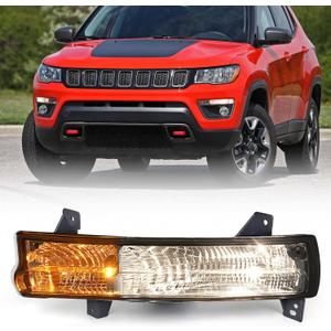 Huray Left Turn Signal Light for Jeep Compass 2017-2021 Daytime Running Light Parking Lamp OE Replacement Assembly 55112720AB (Driver Side)