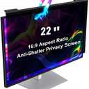 Magnetic Hanging Computer Privacy Screen Filter for 22 Inch, Removable Aluminum Alloy Privacy Shield for 16:9 Widescreen Monitor, Eye Protection Blue Light Filter
