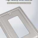 4-Pack Decorator Wall Plate, Metal Outlet Cover Plate for Receptacle, GFCI Outlets, Dimmer Switch, Decorative Satin Nickel Finish, Midsize