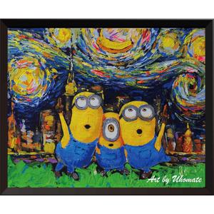 Uhomate Cartoon Inspired Vincent Van Gogh Starry Night Posters Home Canvas Wall Art Nursery Decor Living Room Wall Decor A010 (13X19)