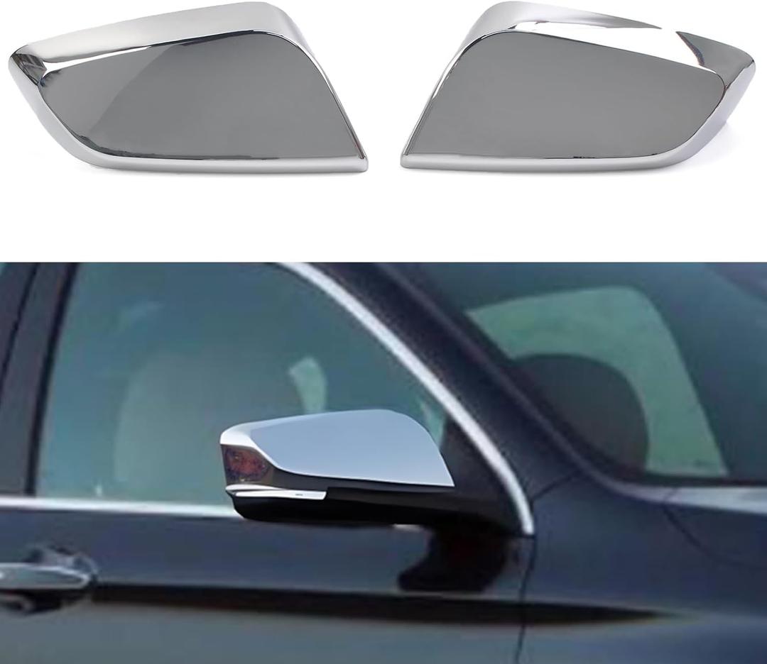 AUCERAMIC Chrome Side Mirror Cover Caps Fit for 2014-2020 Chevy Impala Exterior Overlay Shells Trims 2PCS (Stick-On Overlay)