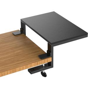 ARES WING Clamp-On Desk Extender & Monitor Shelf  15" Space Booster, Freestanding or Clamp Mount, Holds 44 lbs, No Drill Desktop Organizer for Office/Gaming, Black