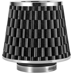 Clamp-On Car Air Intake Filter, 3 In/3.5 In/4 In Three Size High-Flow Washable Vehicle Air Cone Filter Cleaner, Round Tapered Auto Cool Cleaner Replacement, Universal Fit (Carbon Fiber Black)
