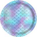 24pcs Sparkle Mermaid Party Plates,Mermaid Paper Plates