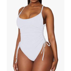 Viottiset Women's Ruched High Cut One Piece Swimsuit Tummy Control Bathing Suit Monokini, M