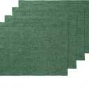 Solino Home Linen Placemats Set of 4 - Forest Green Placemats 14 x 19 Inch - 100% Pure Linen Table Mats - Athena