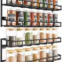 SUFAUY Wall Mounted Spice Rack, 6 Tier Heavy-Duty Metal Shelf for Kitchen Pantry, Black