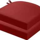 idee-home Outdoor Chair Cushions Set of 2, Thick 19" x 19" x 3" Patio Chair Cushions for Outdoor Furniture Waterproof with Ties, Seat Cushion, Chair Pads Dining Chair Spice