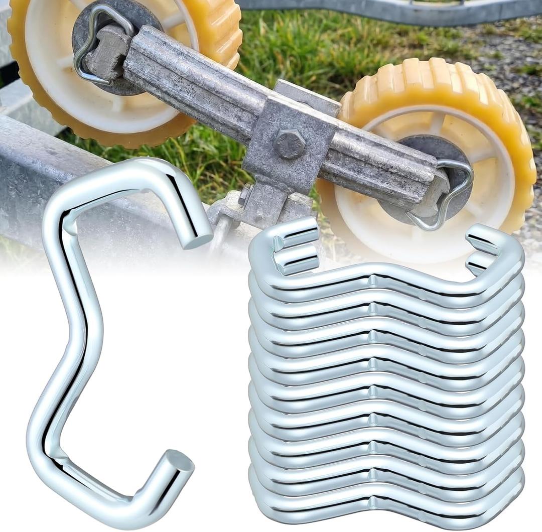 Frienda 50 Pack Wobble Roller Retainer Rings Clips Boat Wobble Roller Clips 3/16 Inch Ring Diameter Fits 1-1/8 Inch Shaft Size for Marine Boat Trailer Accessories Replacement Hardware