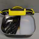 FORABEST Heated Lunch Box, 80W Electric Lunch Box for Adults, Portable Food Warmer with 1.5L Stainless Steel Container, Utensils & Carry Bag, On/Off Switch, 12V/24V Car/Truck & 110/120V Home/Office (Black Yellow)