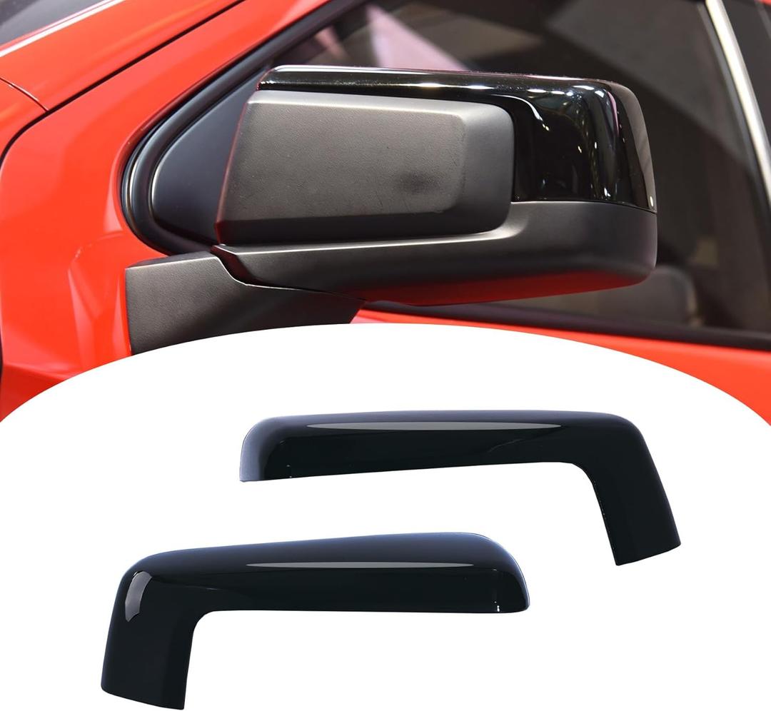Mirror Cover Cap Trim Compatible with 2019-2024 Chevy Silverado 1500, GMC Sierra 1500 Glossy Black