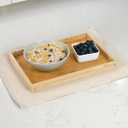 Bam & Boo Natural Bamboo Serving Tray Modern Rectangular (Bamboo, 13 x 9" x 1.2") for Food, Drinks, Decor, Vanity in Home, Kitchen, Bathroom, Coffee Table, Bed