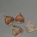 Thyle 24 Pcs Pastel Gingerbread House Ornaments for Christmas Tree Wooden Christmas Hanging Gingerbread Candy House Decoration for Xmas Tree Holiday Crafts Party Favor Gifts Holiday Decor