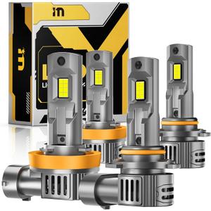 H11 9005 Fog Bulbs Combo, 32000lm 800% Brighter Real 1:1 Mini Size Fog Lights Bulbs, 3 Mins Plug and Play, Pack of 4