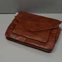 Leather Flapover Crossbody Handbag Purse for Women with Adjustable Strap & Overflap Snap Closure Tote/Bag (Tan Wash)