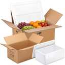 2 Pack Insulated Carton with Foam Shipper 19.3 x 13.4 x 10.2 inches, 16.5 x 10.6 x 7.9 inches Reusable Shipping Box with Foam Panels for Frozen Food Mailing Packing