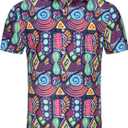 KYKU Mexico Shirt for Men Funny Beach Shirts Hawaiian Button Down Short Sleeve (Black, S)
