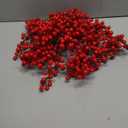 50 Pack Red Berry Stems Artificial Holly Berry Christmas Picks Sprays for Christmas Tree Decorations, Fake Fruit Vase Filler DIYs Wreath Crafts Xmas Ornament Wedding Party Home Decor