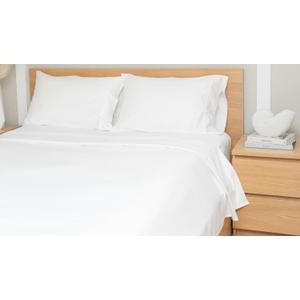 100% Organic Cotton Sheets Set - GOTS Certified, 300 Thread Count, Deep Pocket Sateen Sheet Set - Hypoallergenic, All-Season, Breathable, Soft Sheet Set (Queen - White)