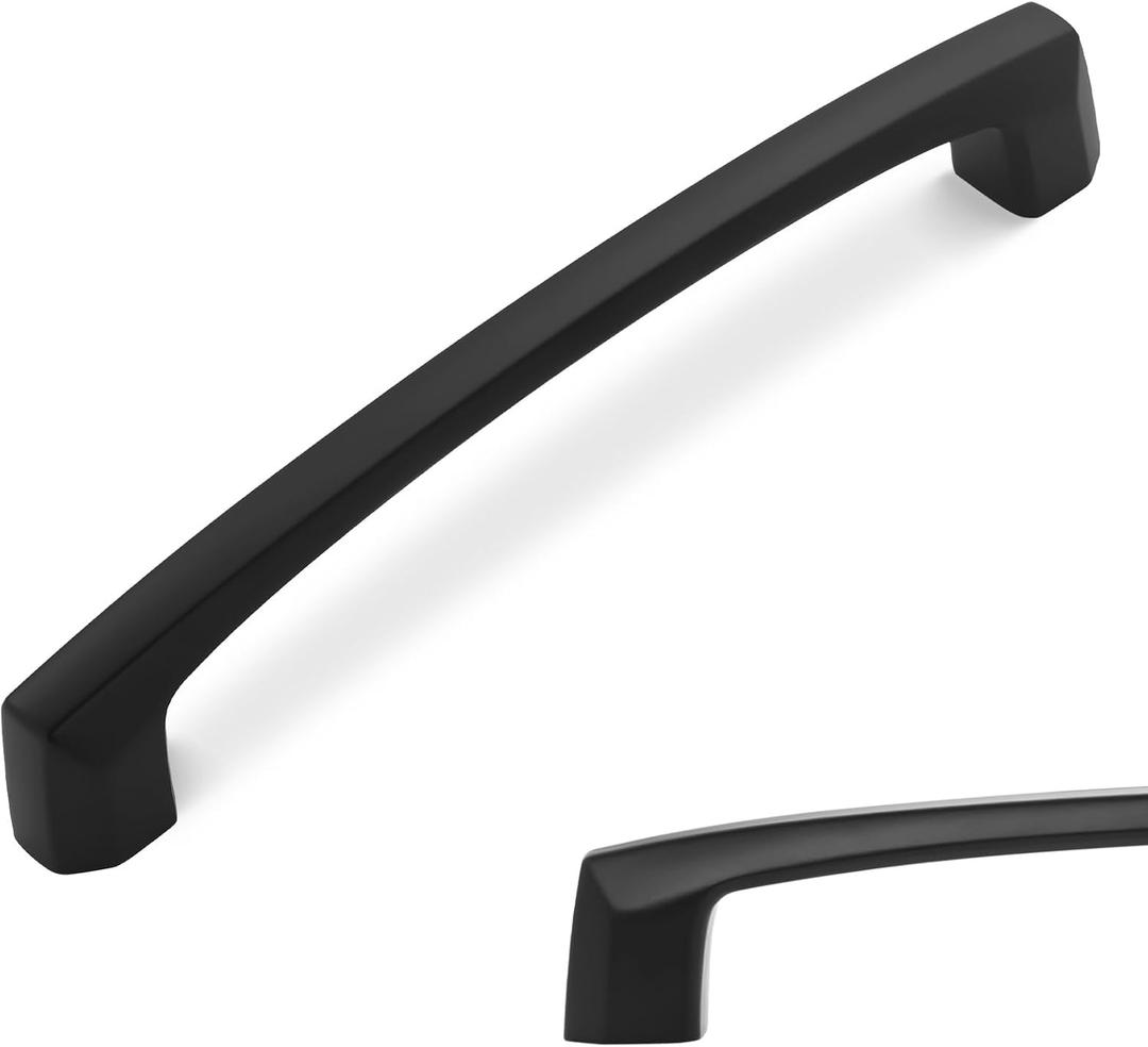 10 Pack 5 Inch Kitchen Cabinet Handles Matte Black Cabinet Pulls Zinc Alloy Drawer Pulls Solid Kitchen Hardware
