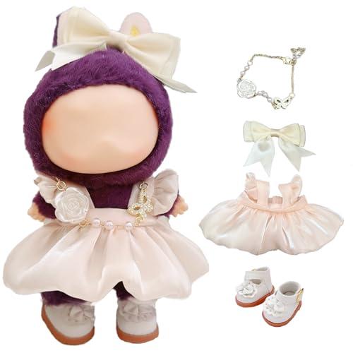 Pink Doll Clothes for 17cm (NO Doll) – Cute Dress Dolls Outfit Accessories for a Unique Dressed-Up Look – Fashion Kawaii Accessories Dress 1 A