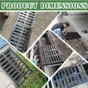 Cast Iron Drain Grate, 24in*16in Heavy Duty Outdoor Drain Cover, B125 Class Channel Grate, Metal Sewer Grate, Black Square Drainage Grate for Concrete Floor, Yard, Driveway & Garage.