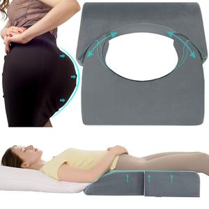 HOMBYS Adjustable Size BBL Pillow After Surgery for Sleeping,High Density Foam Butt Pillow,Brazilian Butt Lift Pillow Post Surgery Recovery for Sleeping,BBL Chair with Hole (Dark Grey)